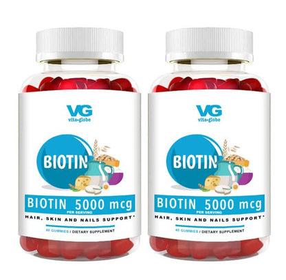 VitaGlobe biotina gomitas frutos mixtos para uñas saludables