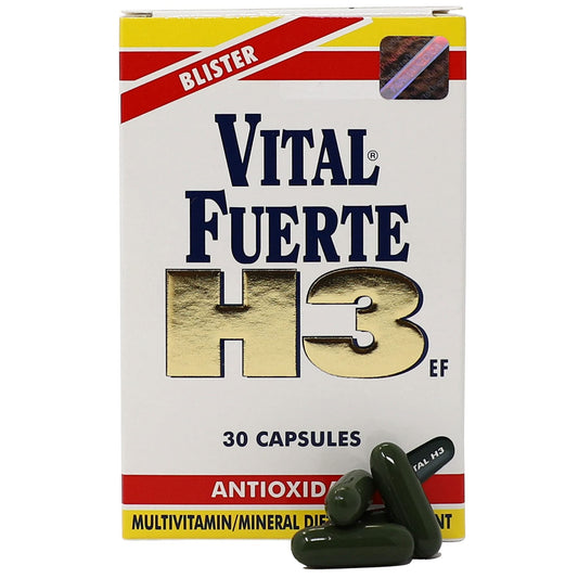 Envase de Vital Fuerte H3, 30 cápsulas antioxidante