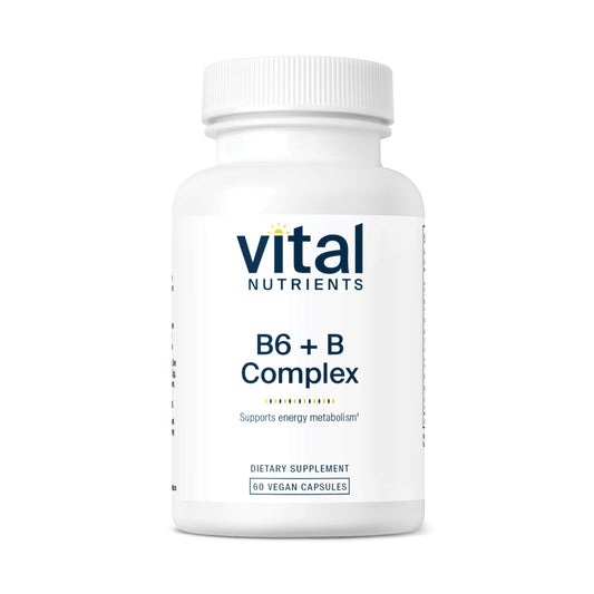 Vital Nutrients Vitamina B6 suplemento complejo B vegano
