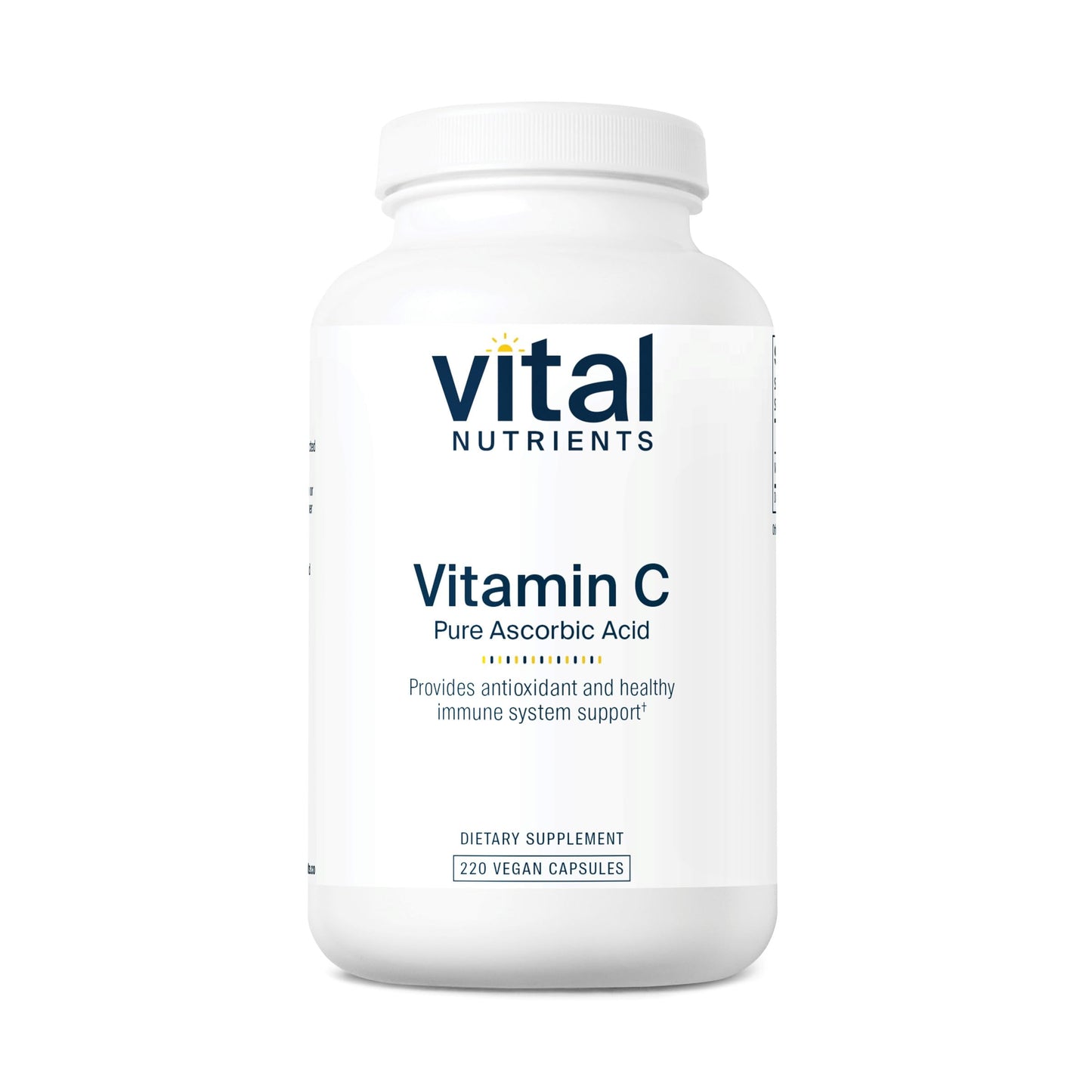 Vital Nutrients vitamina c ácido ascórbico puro 1000mg botella 220 cápsulas