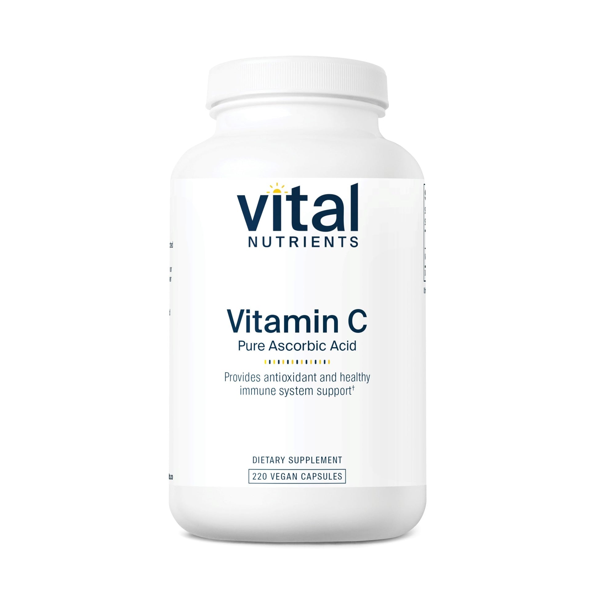Vital Nutrients vitamina c ácido ascórbico puro 1000mg botella 220 cápsulas