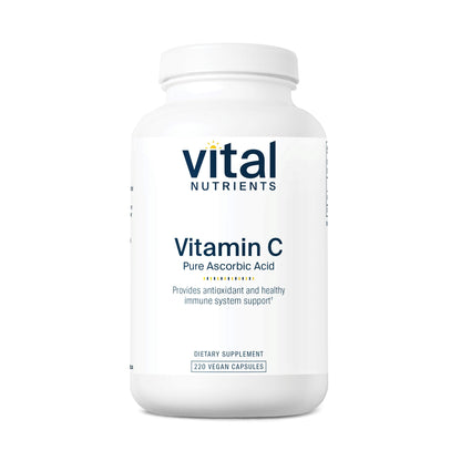 Vital Nutrients vitamina c ácido ascórbico puro 1000mg botella 220 cápsulas