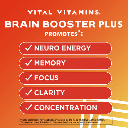 Frasco Vital Vitamins Brain Booster Plus mejora cognición