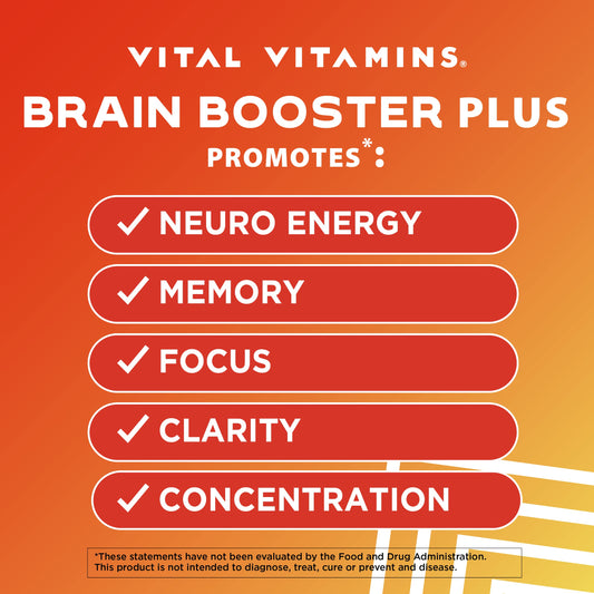 Frasco Vital Vitamins Brain Booster Plus mejora cognición