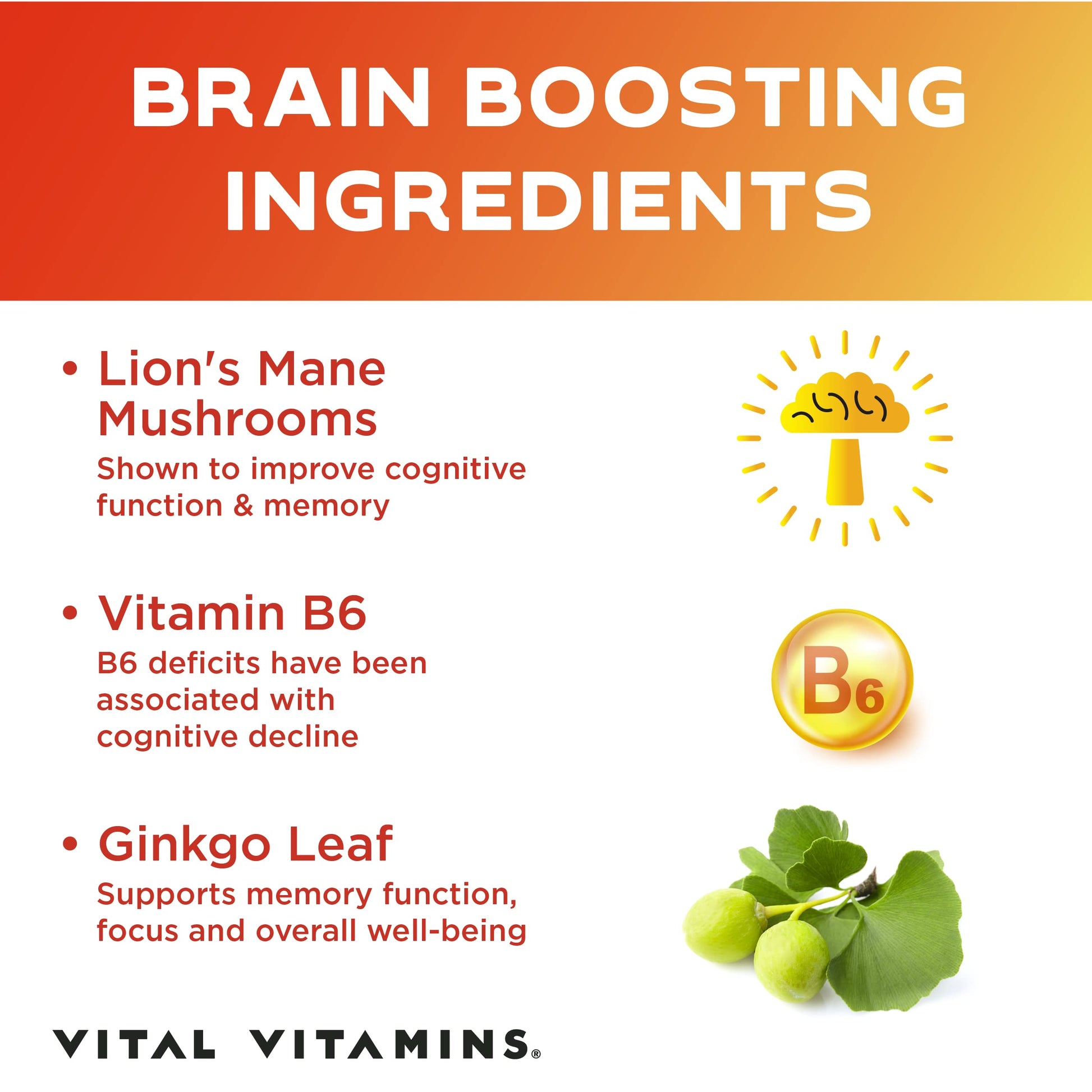 Cápsulas Vital Vitamins Brain Booster Plus y Biotina lado