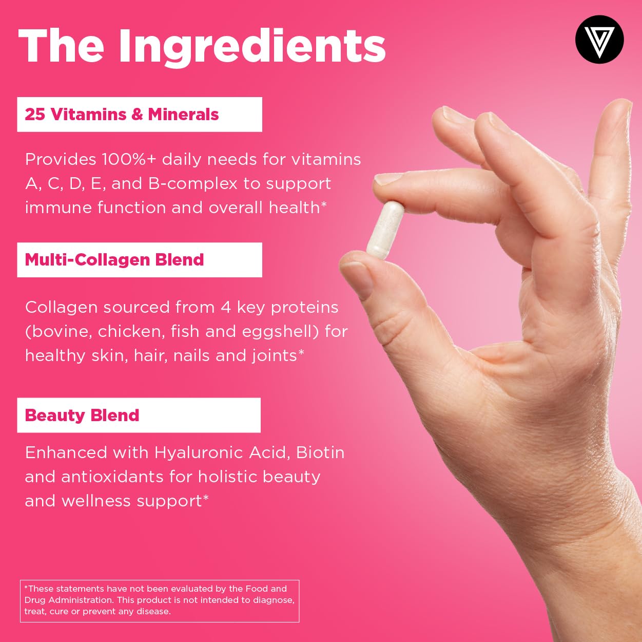Vital Vitamins complejo para uñas fuertes y piel hidratada mujer