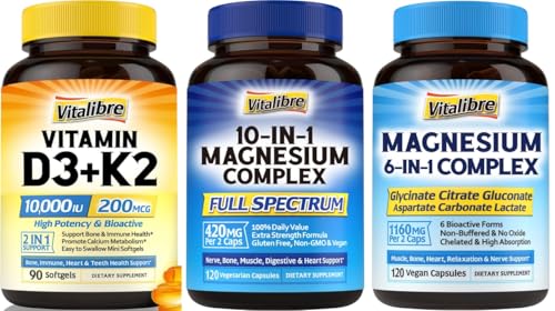Vitalibre suplemento vitamina d3 k2 con magnesio 3 paquetes