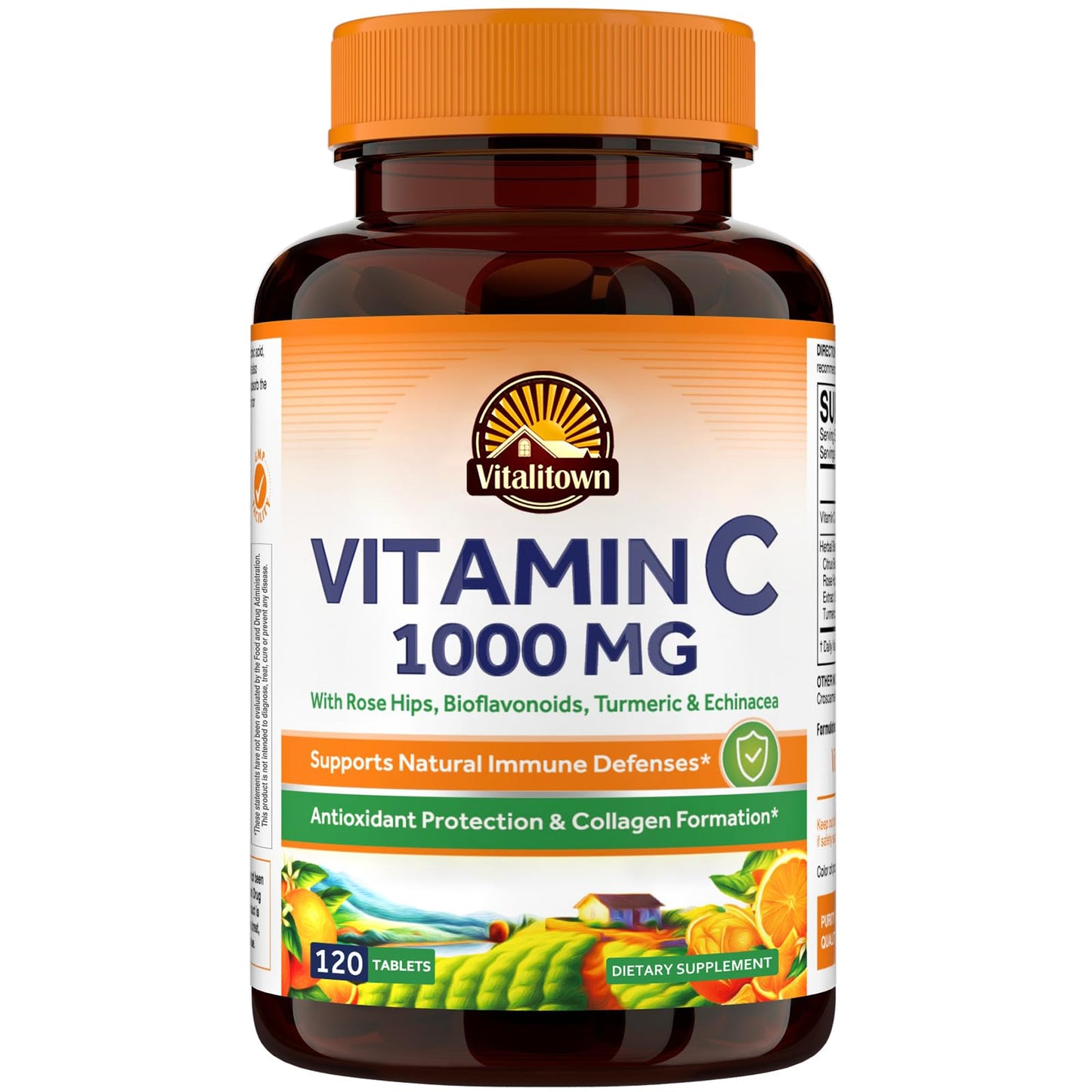 Frasco Vitalitown Vitamina C 1000mg con rosa mosqueta y equinácea