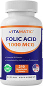 Vitamatic ácido fólico botella frontal