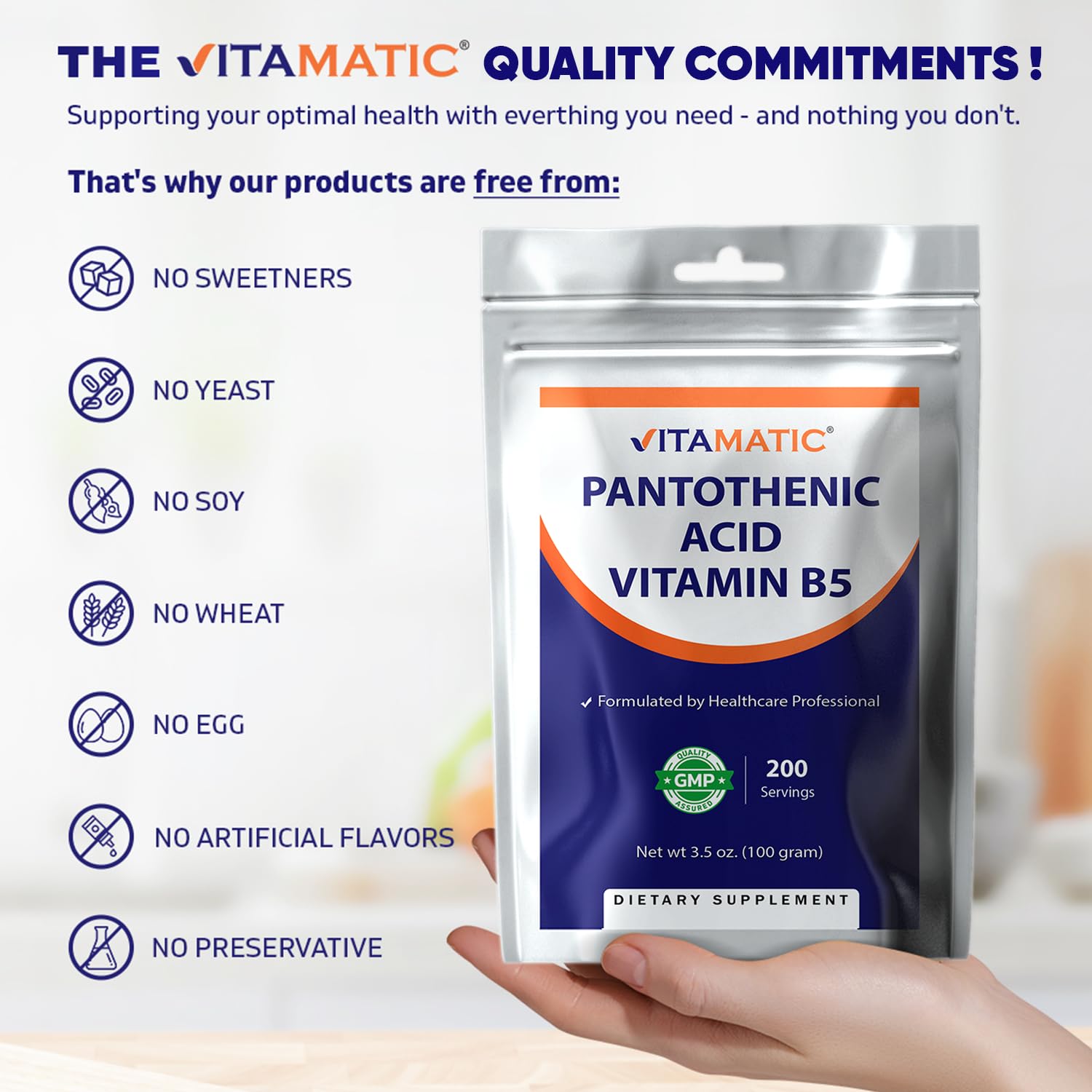Vitamatic Ácido Pantoténico polvo con cuchara medidora