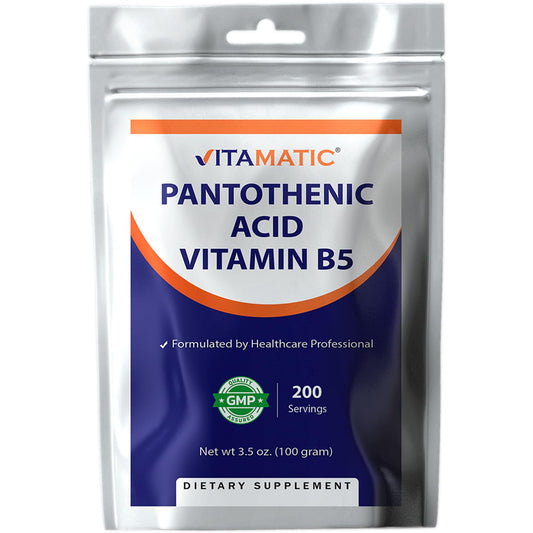 Envase de Vitamatic Ácido Pantoténico polvo puro