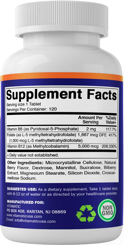 vitamatic apoyo energía metabolismo con metil folato y b12