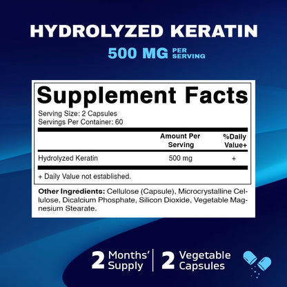 Frasco de suplemento de queratina hidrolizada Vitamatic