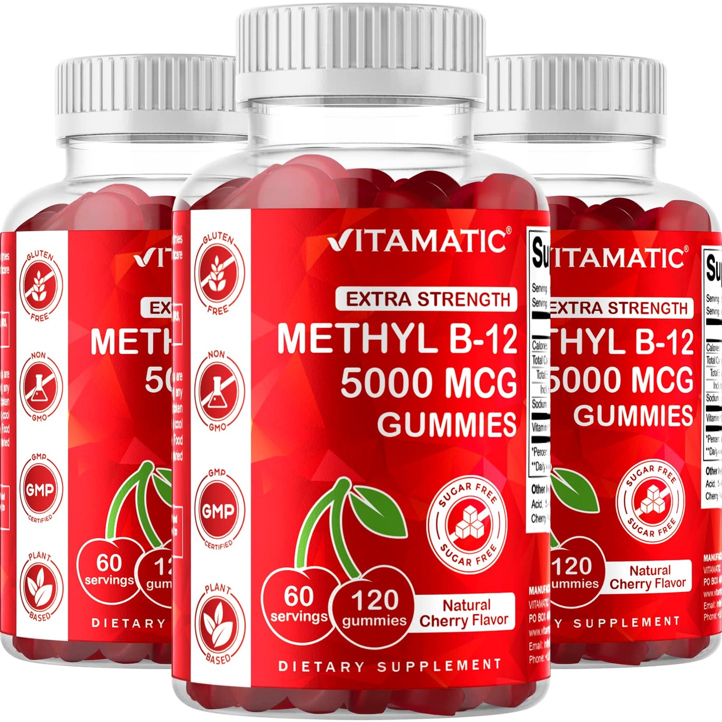 Gominolas de Vitamina B12 Vitamatic sabor cereza