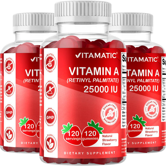 Vitamatic gomitas vitamina a sabor fresa naturales 120 pectina