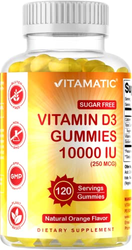 Vitamatic gomitas vitamina D3 sin azúcar sabor naranja 120 unidades