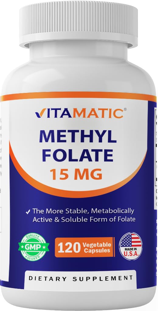 Vitamatic metil folato 15mg cápsulas vegetales frasco