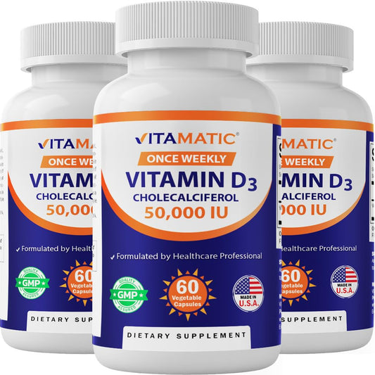 Vitamatic paquete 3 vitamina d3 50000 iu cápsulas vegetarianas