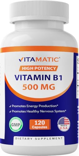 Vitamatic Vitamina B1 500mg 120 cápsulas para energía y nervios