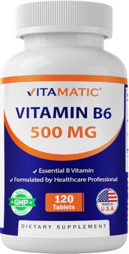 Botella Vitamatic Vitamina B6 500mg 120 tabletas vegetarianas