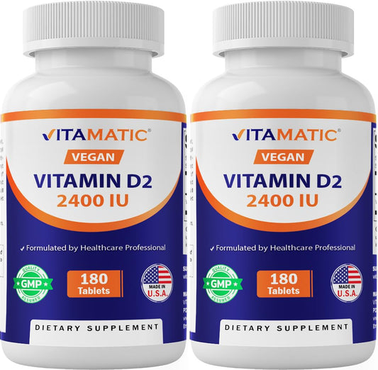 Vitamatic vitamina d2 2400 ui 180 tabletas vegetarianas