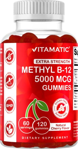 Vitamatic Vitaminas B12 gummies sabor cereza frasco