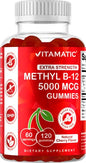 Vitamatic Vitaminas B12 gummies sabor cereza frasco