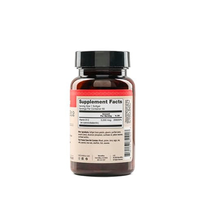 Vitamin B12 NatureWise envase y cápsulas para salud nerviosa