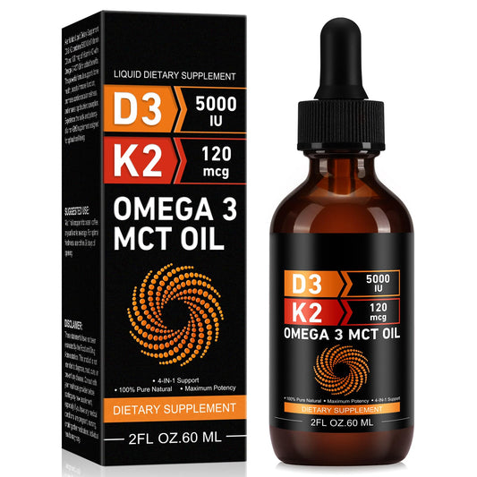 Vitamin D3 5000 IU y K2 gotas suplemento líquido con aceite Omega 3
