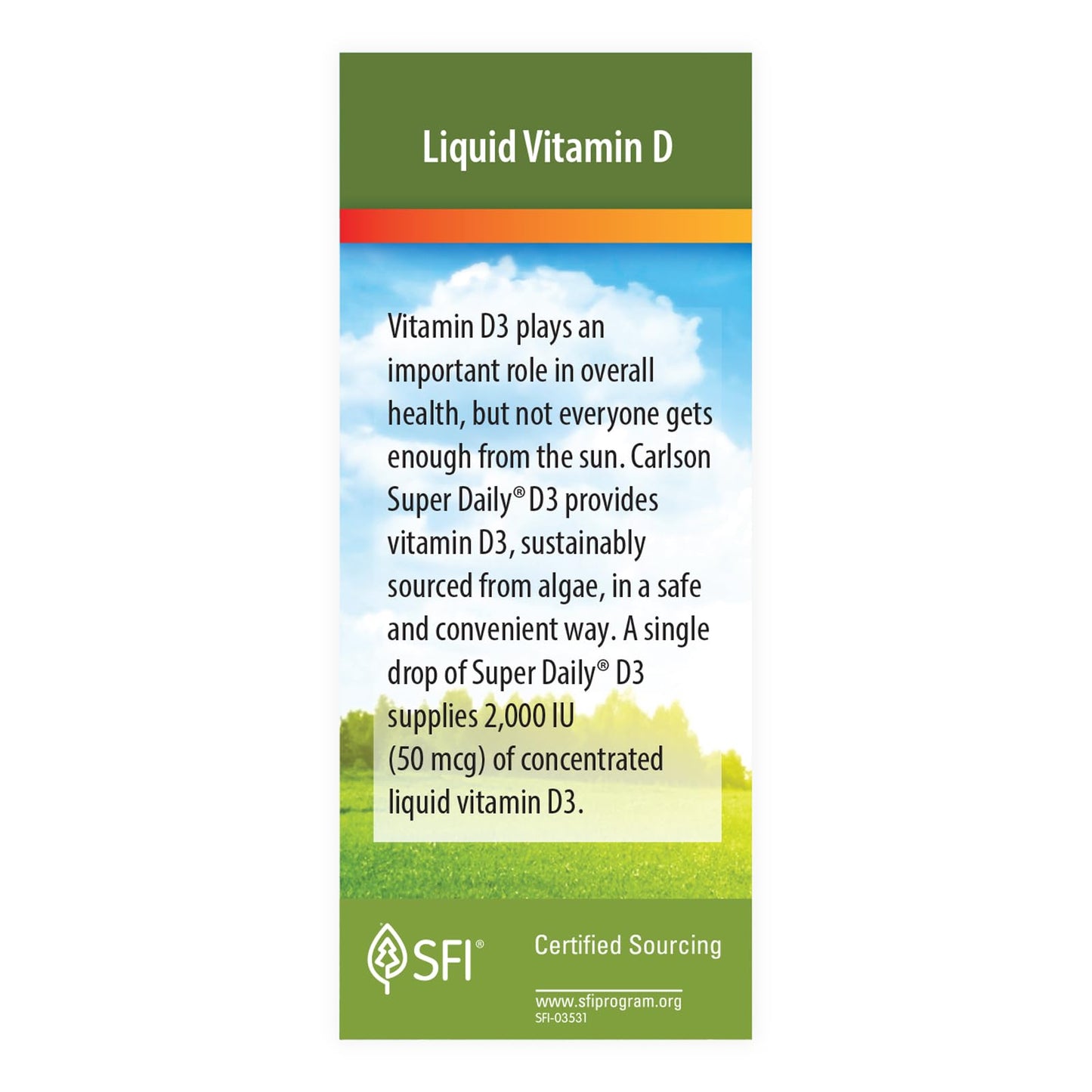 Vitamin d3 drops 2000 iu carlson liquido pure natural