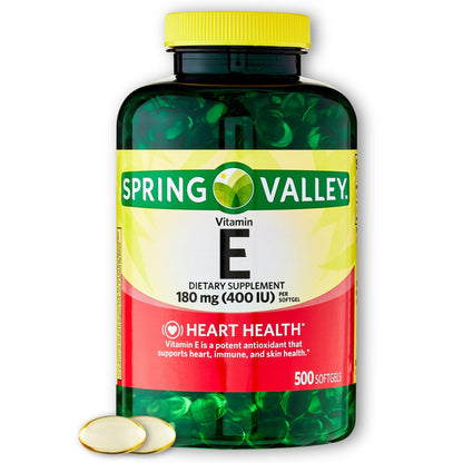 Vitamin E Spring Valley cápsulas pack 500 conteo