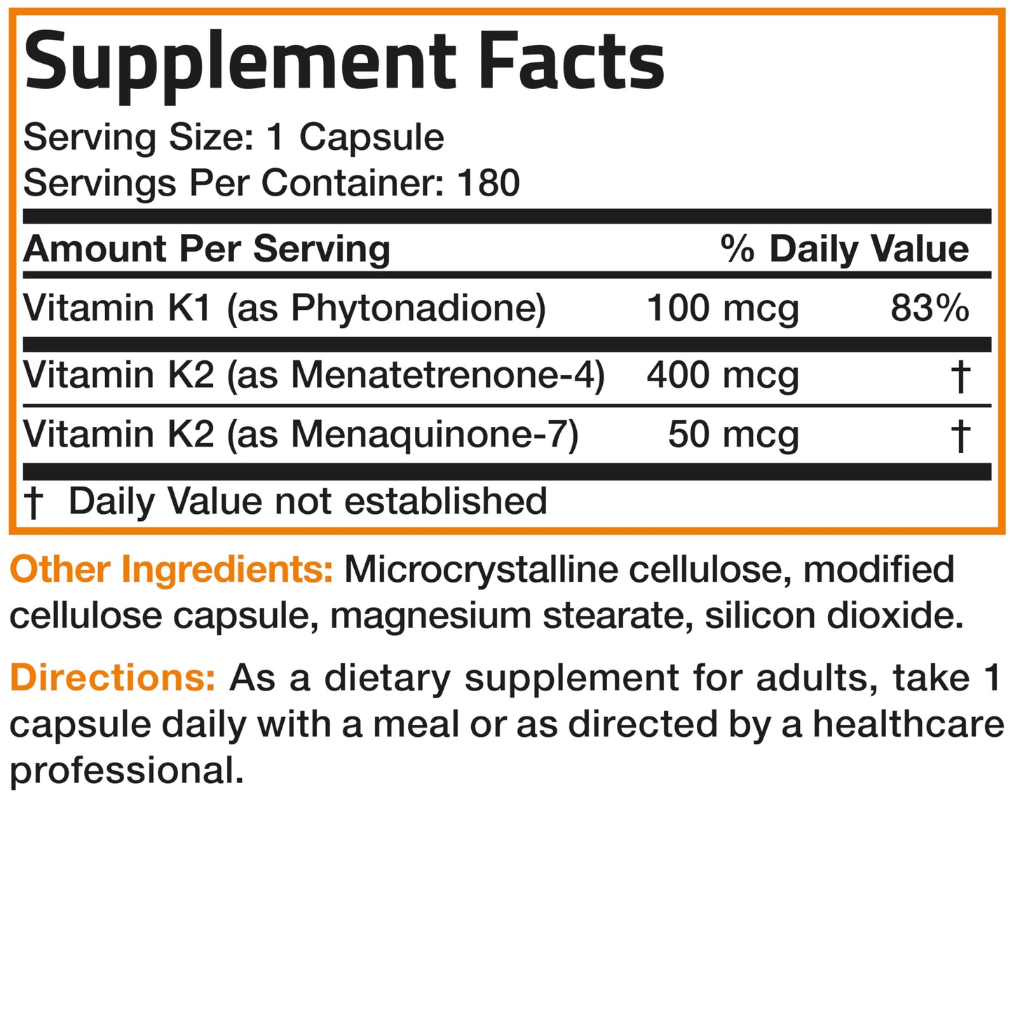 Vitamin K Triple Play suplemento esquema