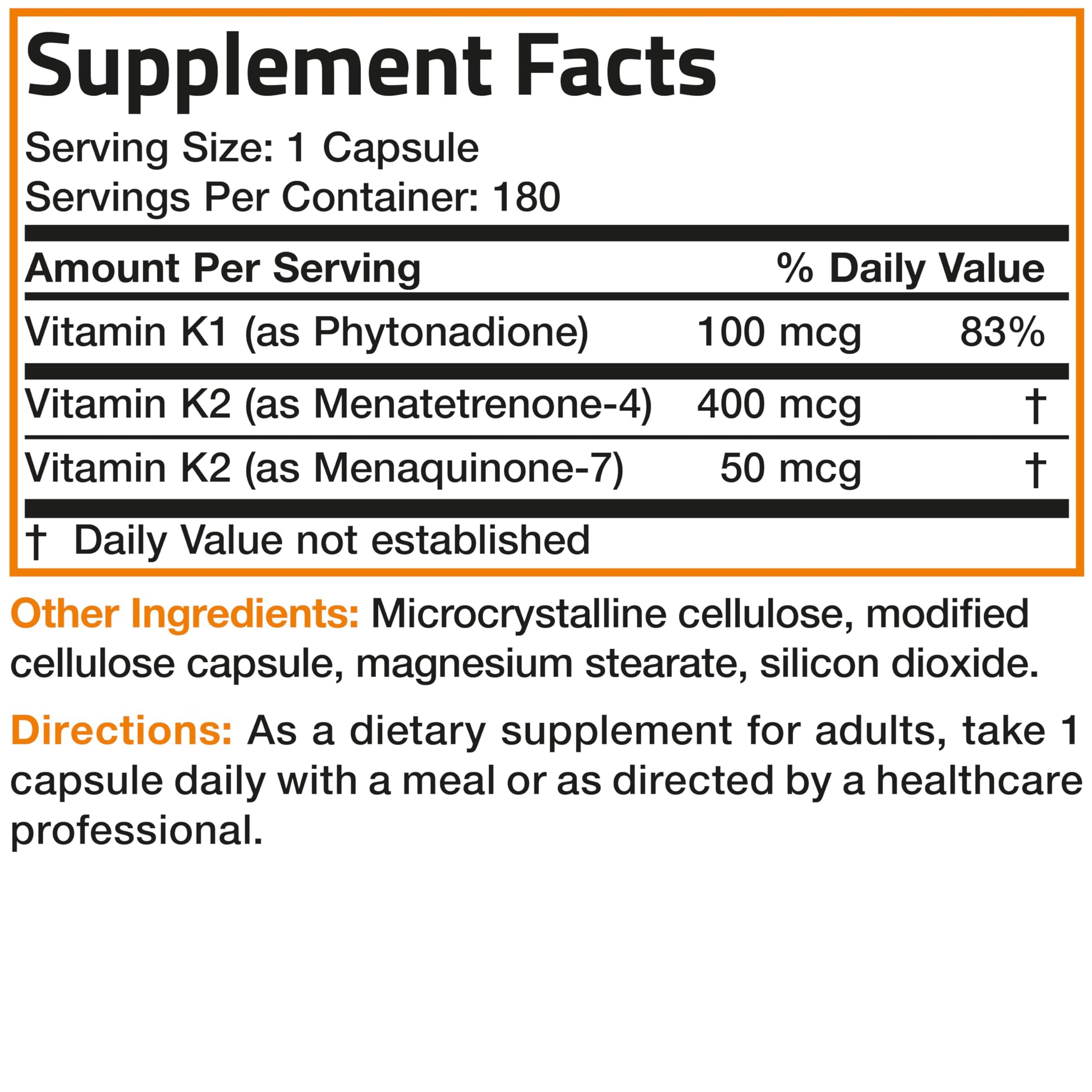 Vitamin K Triple Play suplemento esquema