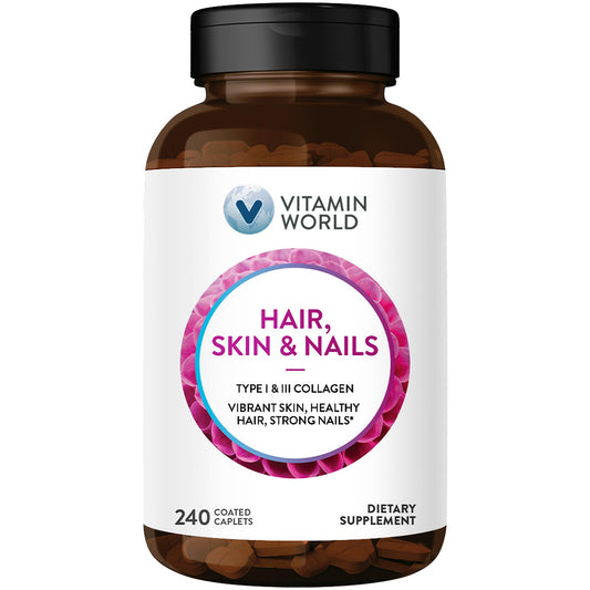 Vitamin World cabello piel uñas 240 tabletas colageno biotina