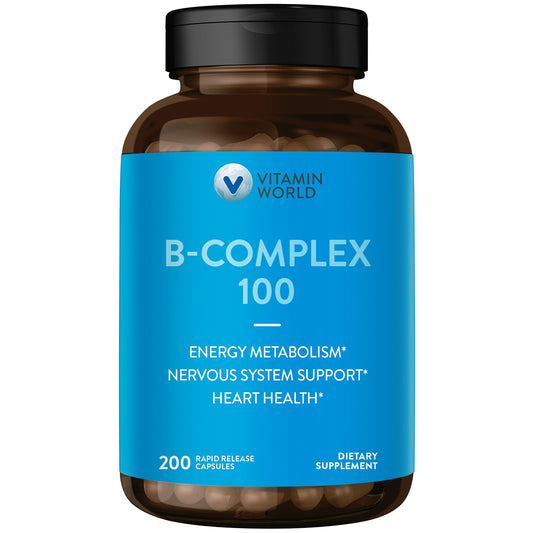 Vitamin World complejo b 100 cápsulas liberación rápida 200 unidades