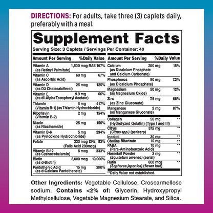 Vitamin World suplemento para belleza con biotina y vitamina A
