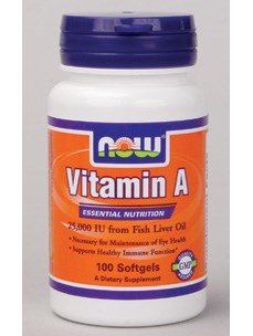Vitamina A 25000 UI cápsulas blandas Now Foods paquete de 2