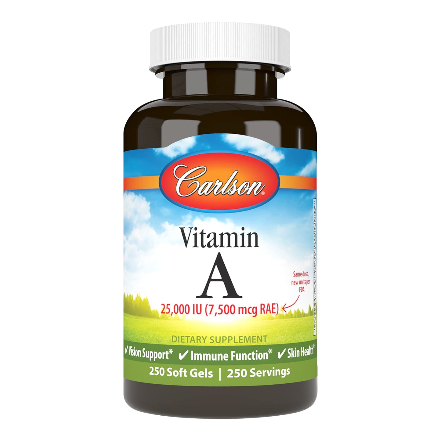 Vitamina A Carlson 250 cápsulas blandas para salud visual y piel