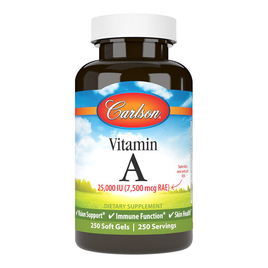 Vitamina A Carlson 250 cápsulas blandas para salud visual y piel