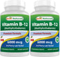 Botella de vitamina B-12 Best Naturals 6000 mcg con 120 tabletas sublinguales