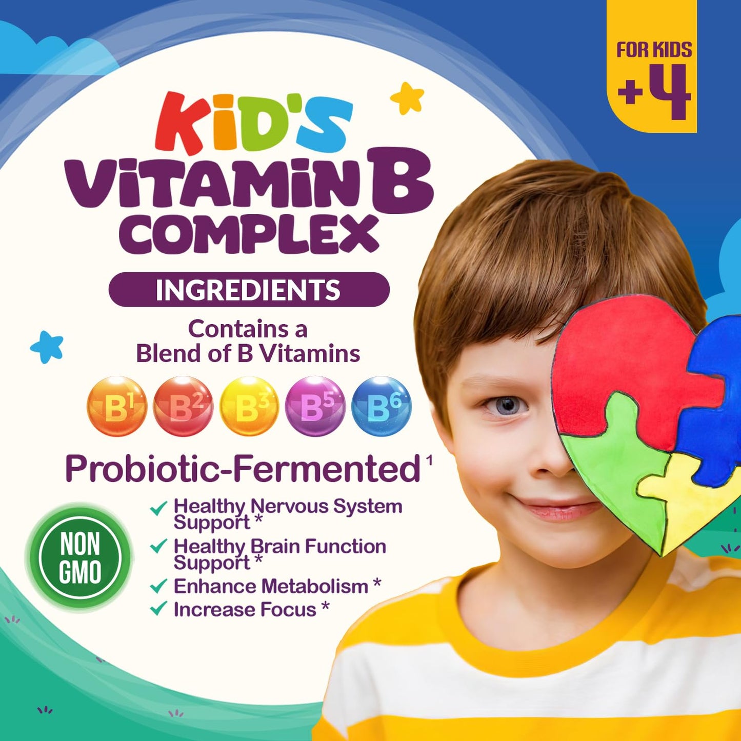 Vitamina b para niños en gotas líquidas 2oz Autistic UpBeat
