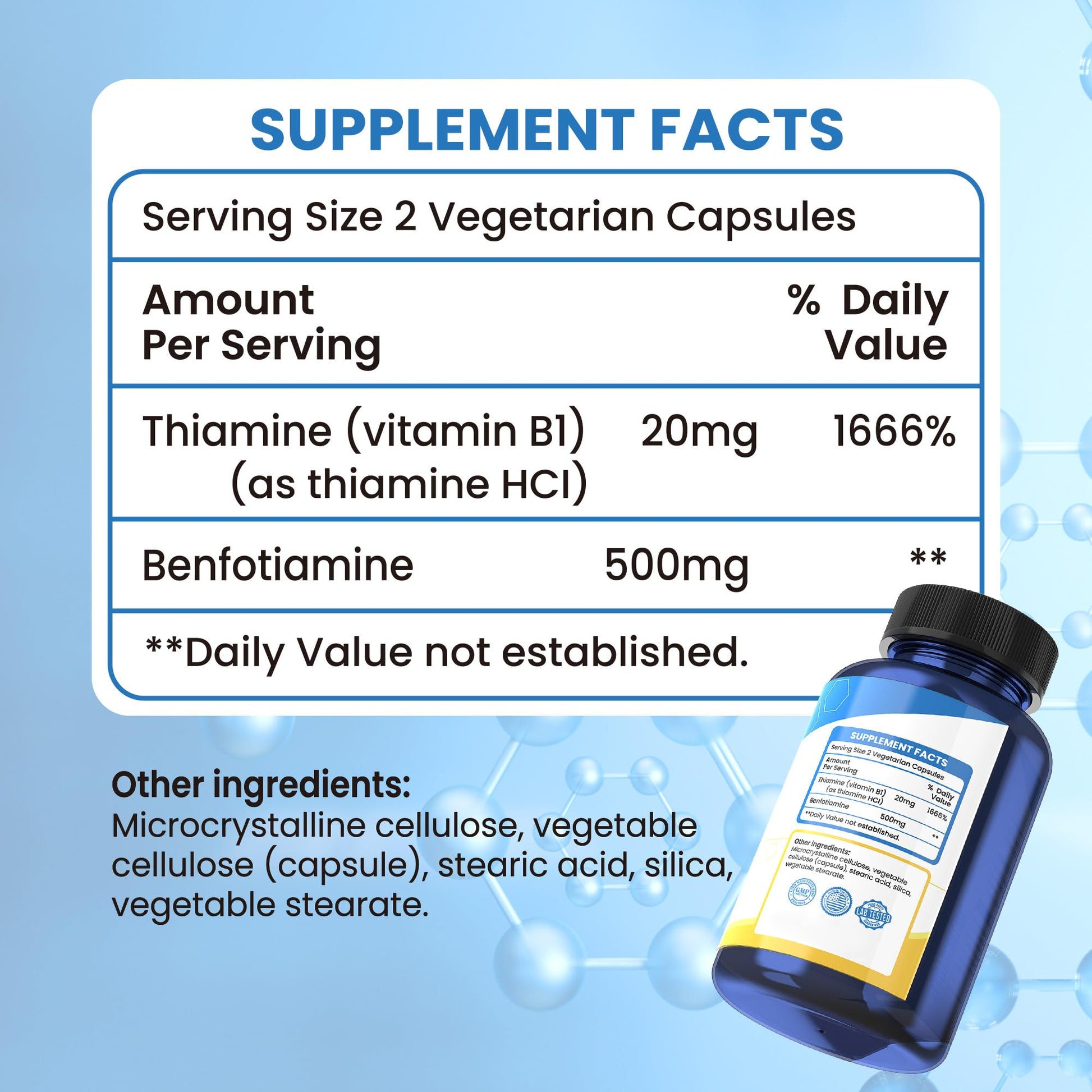 Vitamina B1 NUTRISELECT Benfotiamina 500mg soporte nervioso