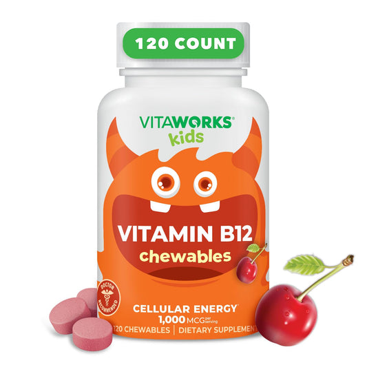 Tabletas masticables vitamina b12 para niños sabor cereza