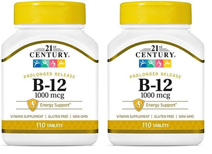 Vitamina B12 21st Century 1000 mcg tabletas liberación prolongada