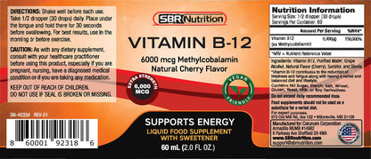 vitamina B12 alta potencia 6000 mcg gotas SBR Nutrition