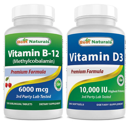 Vitamina B12 y D3 Best Naturals botella frontal