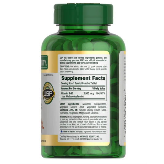Vitamina b12 disolución rápida 2500 mcg OProCyn Natures Bounty