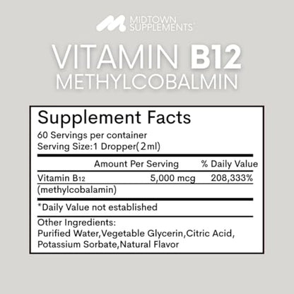 Vitamina B12 líquida para energía y metabolismo