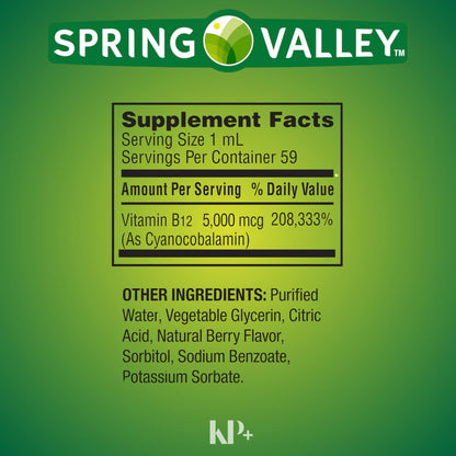 Vitamina B12 líquida KP+ dosis rápida sabor a berries