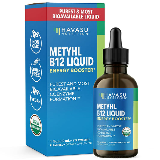 Gotero de vitamina b12 líquida orgánica sabor fresa HAVASU NUTRITION